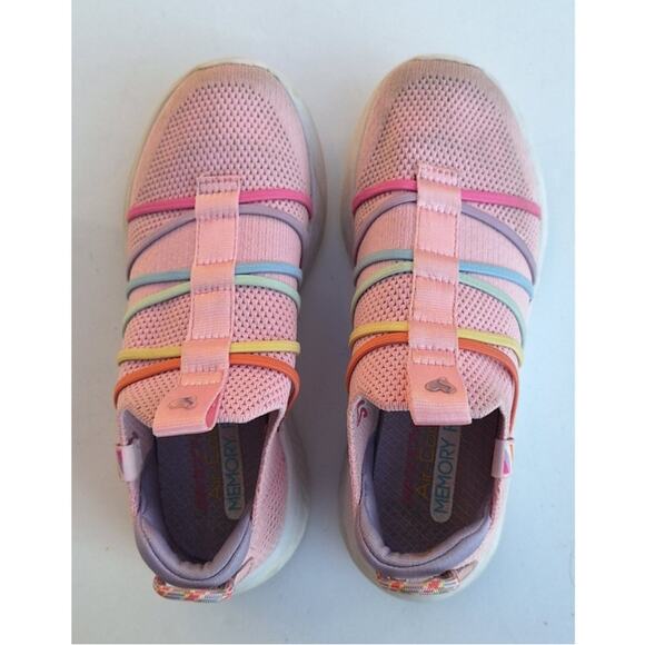 Skechers Girls Ultra Flex Rainbow Slip on Sneakers Casual Shoes Pink Size 13.5 - Picture 3 of 8